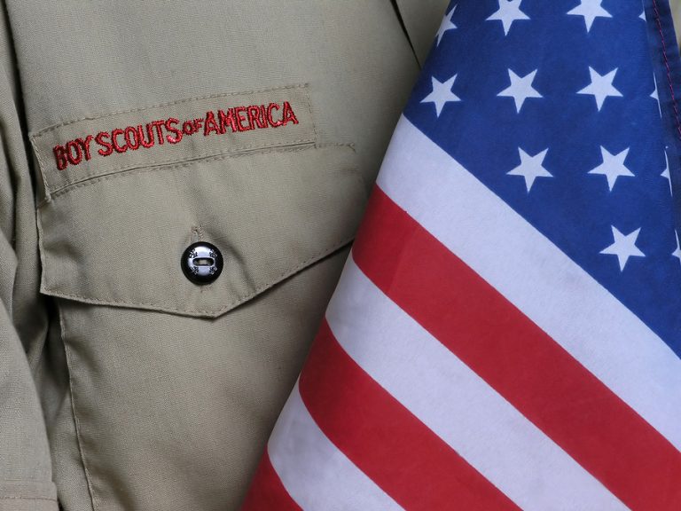 Scout shirt pocket and part of USA flag